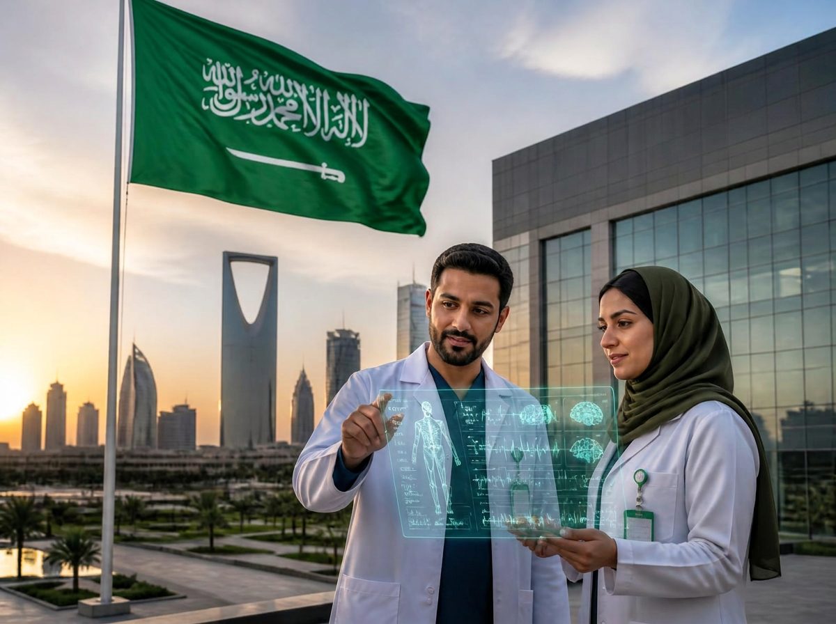 كوادر الرعاية الصحية في السعودية يستعرضون لوحة معلومات صحية رقمية من ميداس